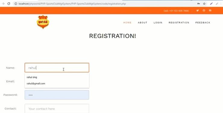 sports club management system