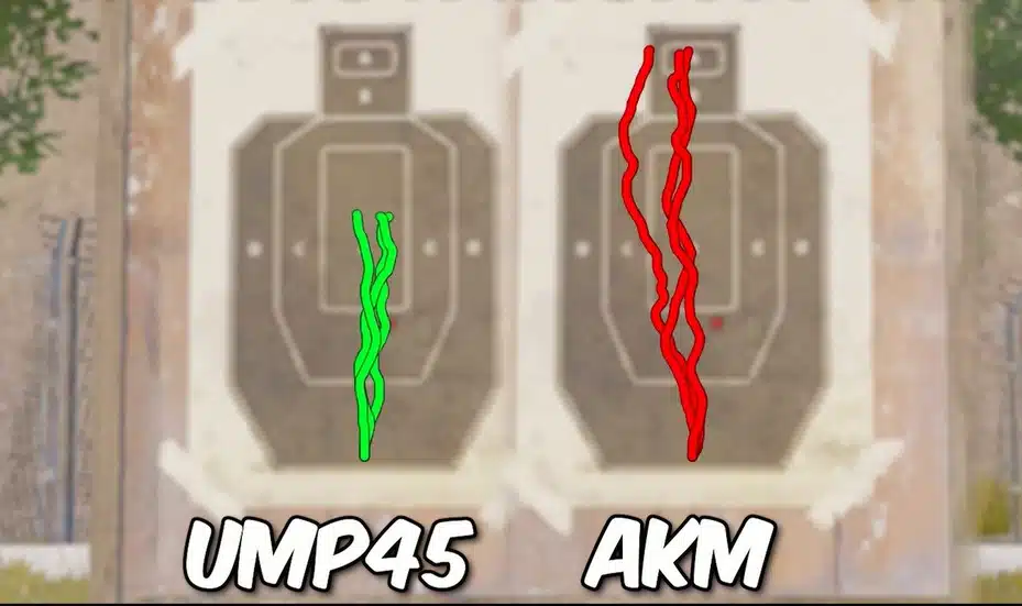 UMP45 vs AKM Recoil Comparison
