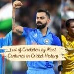 List of Cricketers by Most Centuries in Cricket History